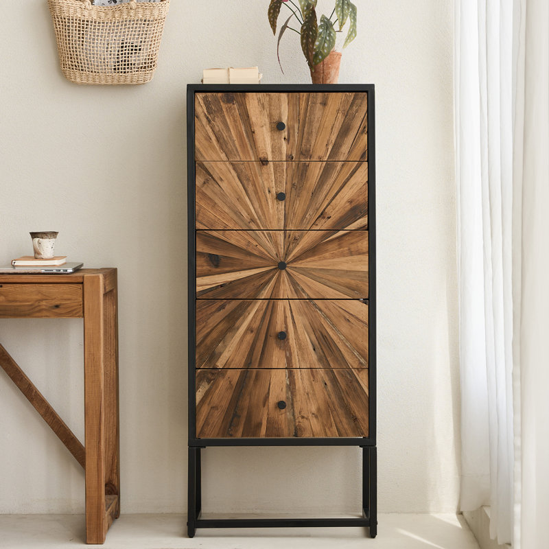 Commode de 51 po de hauteur en bois récupéré