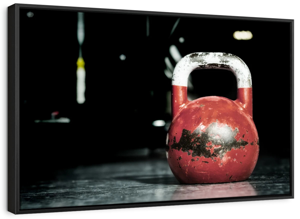 Ebern Designs Red Vintage Kettlebell Wall Art Wayfair