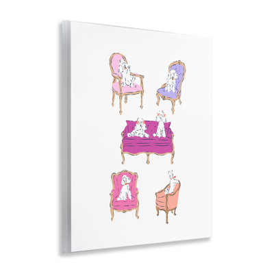 Plaque murale French Chairs and Poodles, design par Krissy Mast