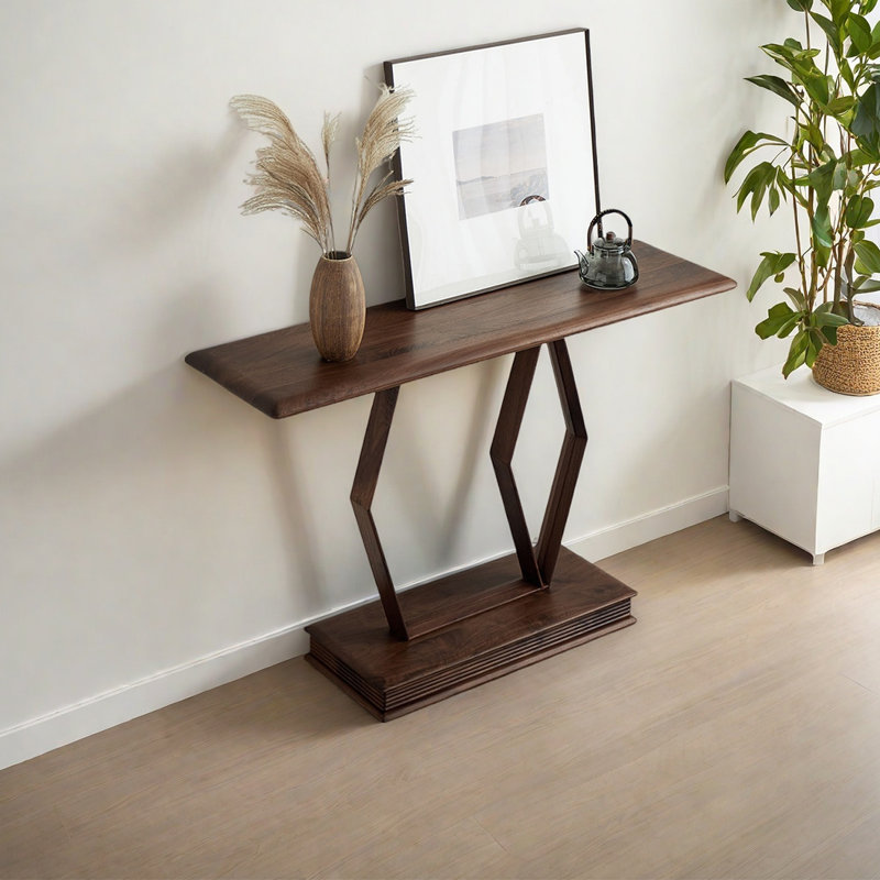 Nordic style diamond-shaped console table, 35.43" H x 54.33" W x 15.75" D