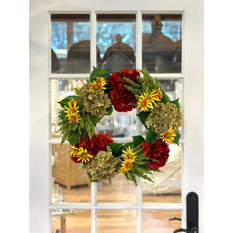 23" Fall Rudbeckia and Hydrangea Wreath