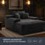 Méridienne convertible moelleuse avec accoudoirs larges et coussins décoratifs, fauteuil confortable avec canapé-lit désossé, sièges confortables multifonctionnels