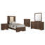 Ensemble de chambre à coucher 5 pièces Étienne, style King, couleur noyer-444945331-444945334