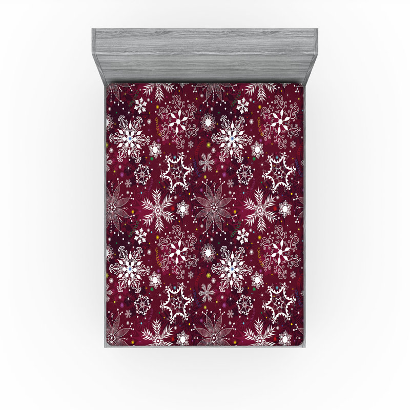 Drap-housse Ambesonne, paquet de 2, Drap-housse grand, Marron, blanc / floral