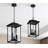 Lamqee Large Outdoor Pendant Light Fixture, 3-Light Modern Hanging Chandelier With Glass Shade, Adjustable Chain, IP43 Waterproof For Porch Patio Entryway Foyer