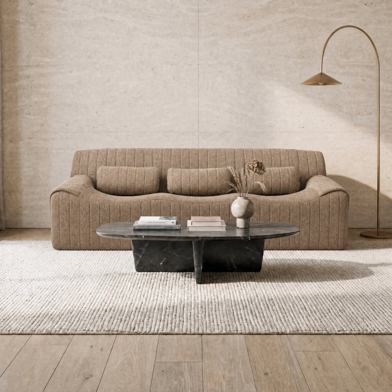 Canapé compressé en chenille adapté aux enfants et aux animaux de compagnie, canapé 3 places avec coussins et accoudoirs, pas d'installation et facile à déplacer, siège profond pour la chambre à coucher et le salon