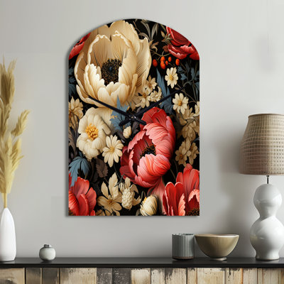 Horloge murale rouge et beige