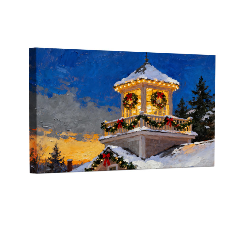 Ensemble de 3 toiles de Noël enneigées, H 16 po x l 24 po