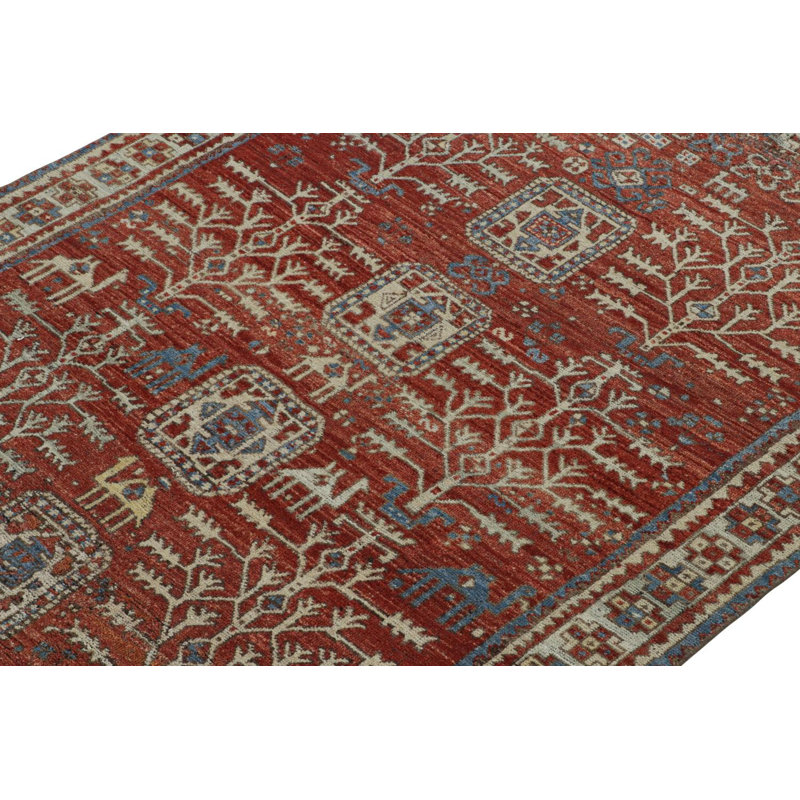 Burano Hand Knotted Wool Geometric Area Rug, Rectangle 10' x 14'