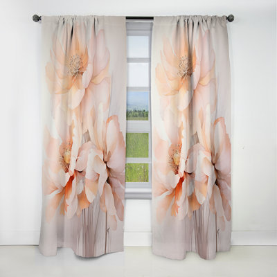 Cream Orange Abstract Still Life - Still Life Curtain - Blackout Abstract Curtain - 1 Panels