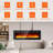 3D Electric Fireplace, 60" Electric Fireplace With Heater, 12 Colour Modes LED Flame Effect, 900/1800W Fireplace Stove, Built-In Fireplace And Wall Mounted Remote Control-1590123911-1590123928