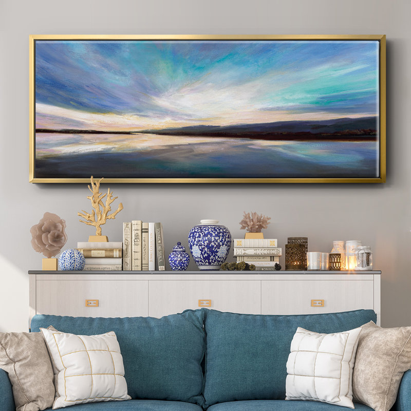 Salt Flats I- Framed Canvas, 12" H x 30" W