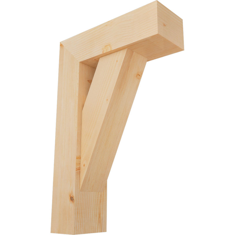 Traditional Block Bracket w/ Offset Brace, 34 x 22, 7 1/2"W Douglas Fir (Smooth)