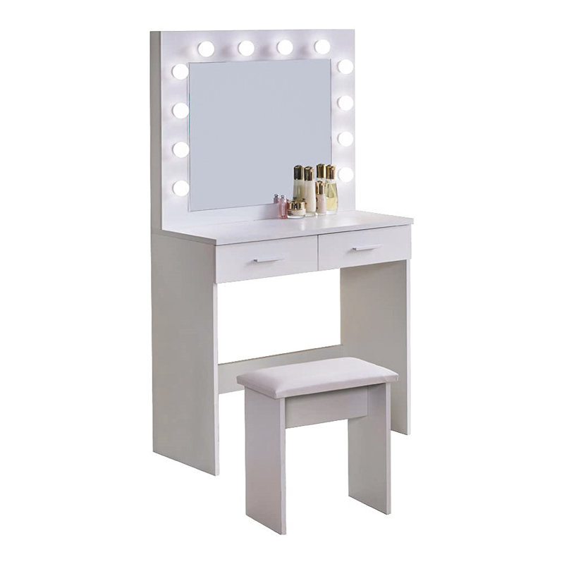 Wafrt Dressing Table with Mirror, White