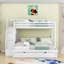 Lit simple superposé au dessus d'un lit double avec escalier de rangement, lit gigogne simple, DEL, USB et tablettes-1789758187