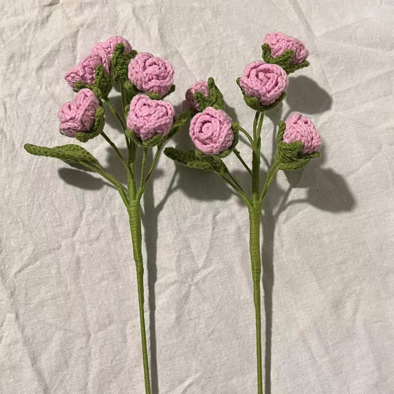 Christmas Gift Faux Rose Arrangement without Vase , Pink