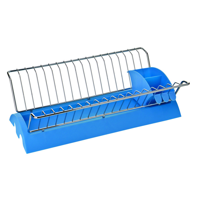 Dish Drainer, Blue / Chrome