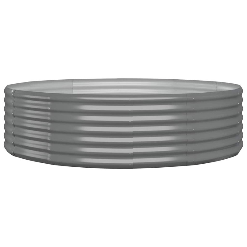  Garden Raised Bed Patio Outdoor Raised Planter Box Powder-coated Steel, 14.17" H × 55.1" W × 55.1" D, Gray