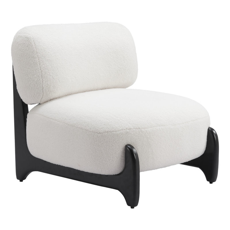  Chaise d'appoint en sherpa blanc
