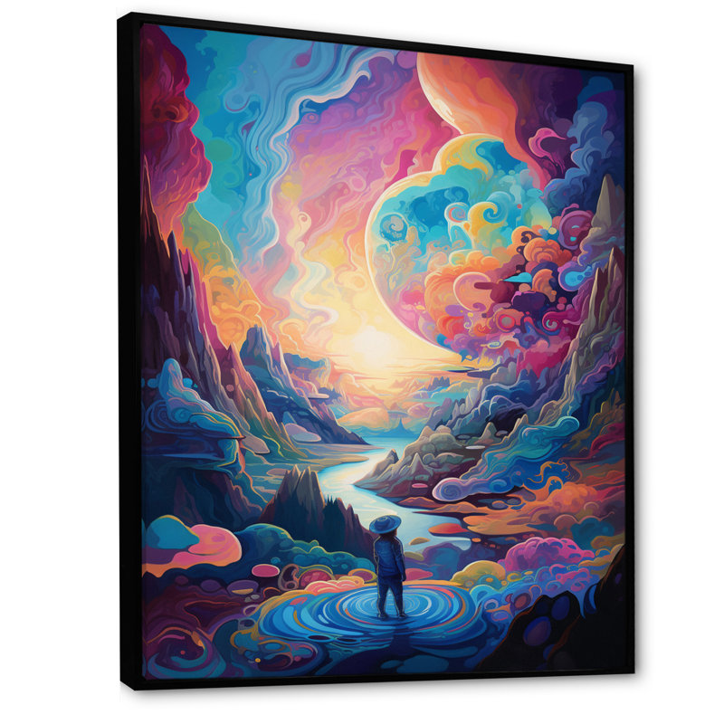 «Solitude Mysterious Rainbow Vision Landscape» - impression, H 20 po x l 12 po x P 1 po, Cadre flottant noir