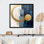 «Moon Bliss On Delft Blue Sky Mid-Century I», art mural sur toile transitionnel