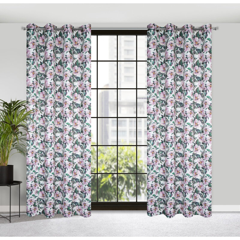 Adebisi Semi Sheer Curtains Single Panel, White