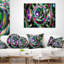 Coussin lombaire floral tourbillon exotique