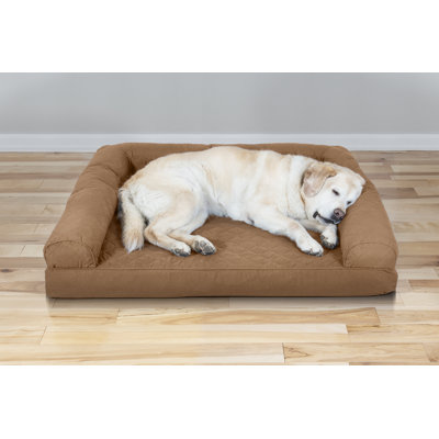 Quilted Orthopedic Bolster Sofa Pet Bed