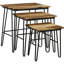 3 tables gigognes avec cadre rectangulaire en bois riche et support