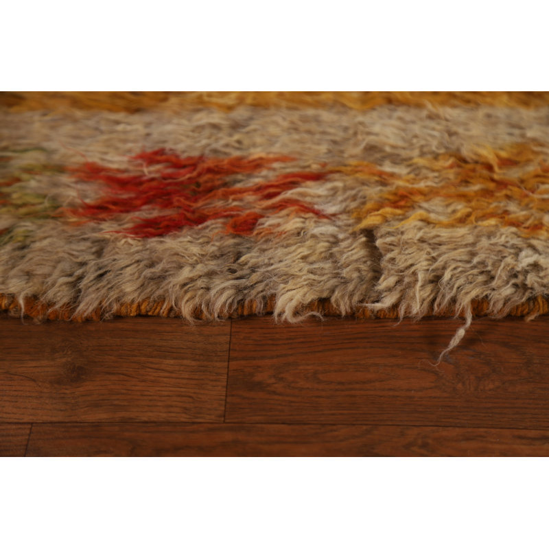 Tapis unique en laine noué à la main 8 pi 3 po x 9 pi 6 po nouvel âge en laine noué à la main