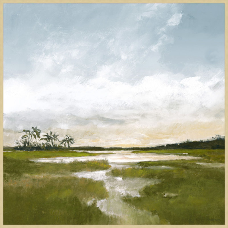 Palms And Marsh At Golden Hour Print
