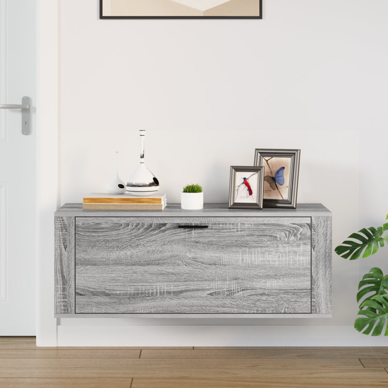 6 Pair Shoe Storage Cabinet, Grey Sonoma