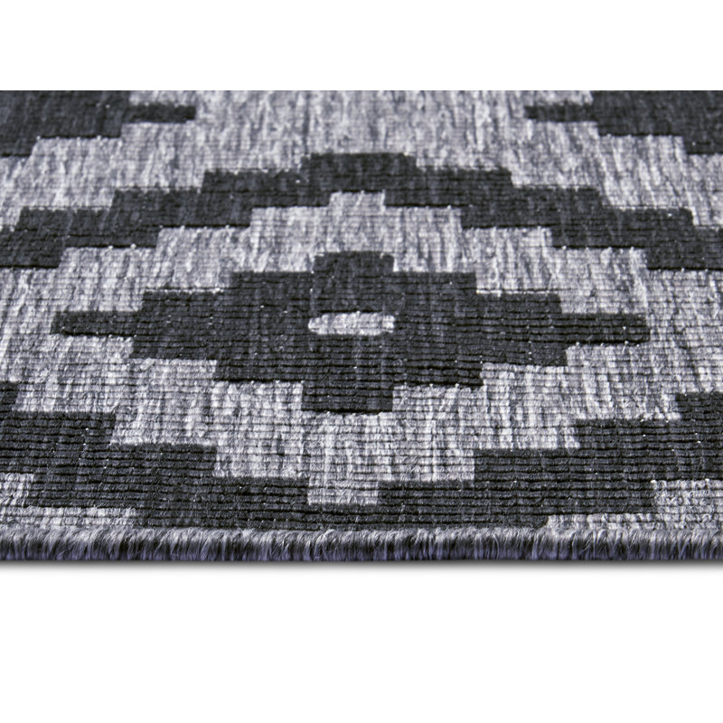 Malta Flatweave Night Silver Rug, Rectangle 80cm x 150cm