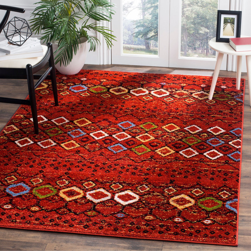 Tapis performance à motif sud-ouest Aird, Terracotta/Multi, Rectangle de 10 pi x 14 pi