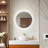 Crushed Crystal Decor Round LED Bathroom Vanity Mirrors with Anti-Fog, Dimmable Lights, and Shatterproof