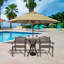 Table de patio en fonte d'aluminium avec trou pour parasol en bronze