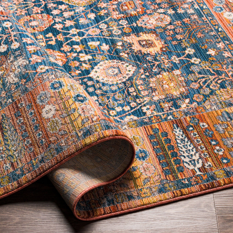 Gilstrap Oriental Blue/Red Area Rug, Rectangle 8'10" x 13'