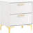 White And Gold 2-Drawer Rectangular Nightstand-440508578