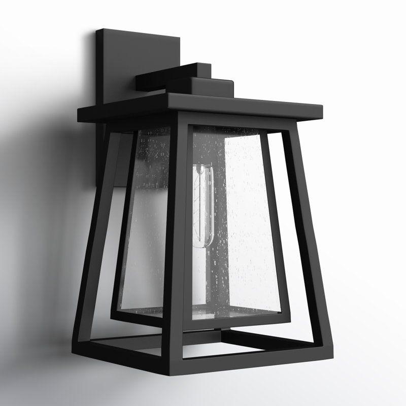 Buchanan Black 1 - Bulb Seeded Outdoor Wall Lantern, 15" H x 8" W x 9.5" D