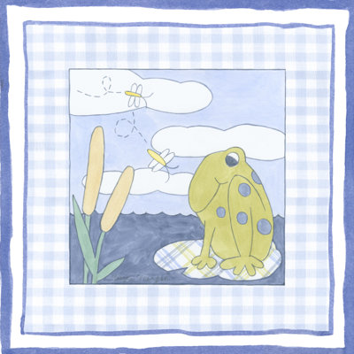 Frog with Plaid (PP) I by Megan Meagher - 1 Piece Wrapped Canvas Painting