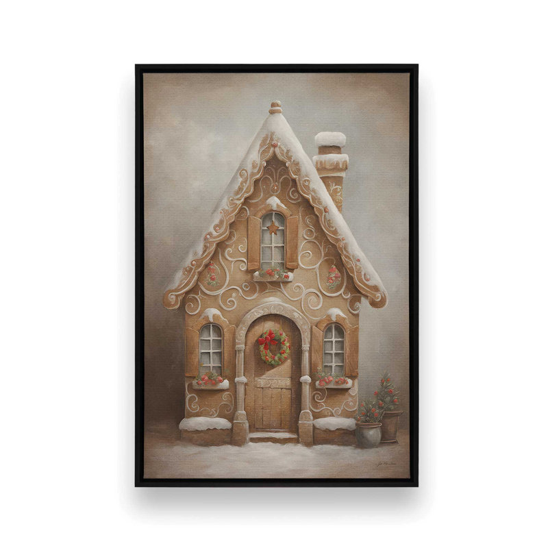 «Gingerbread Cottage» par Jo Moulton, reproduction d'art, Noir, H 33,5 po x l 25,5 po