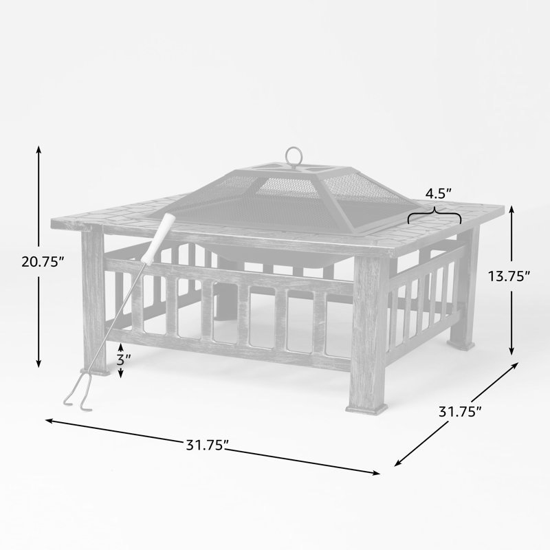 Cornellious Square Wood-Burning Fire Pit