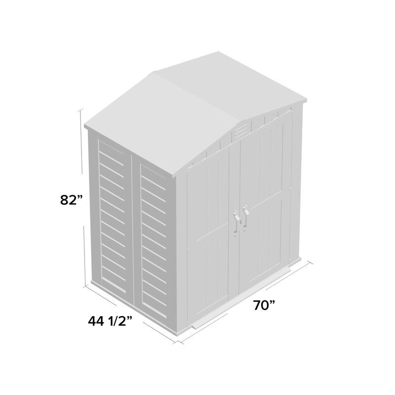 Keter Factor 6x3 ft. Durable Resin Outdoor Storage Shed With Floor and Double Doors for Garden Patio Furniture and Yard Tools, Brown