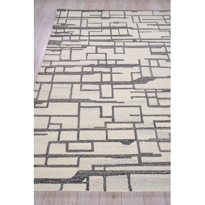 Exquisite Rugs Naturals Handmade Hand-Tufted New Zealand Wool On Canvas Charcoal Area Rug