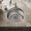 Undertone  Lyric 18-3 8" Diameter x 7-5 8" Top-Mount Under-Mount Single Circular Bowl Kitchen Sink