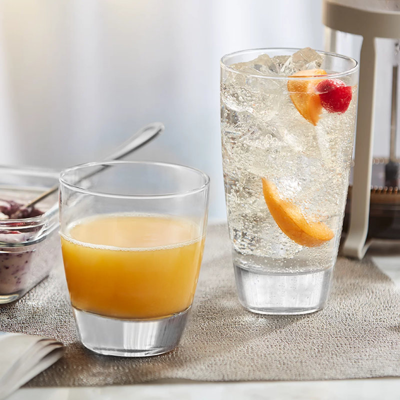 Libbey Classic Clear Glass Tumbler and Rocks Set, 16-Piece