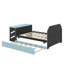 Lit de jour en bois double - Lit gigogne simple, bureau et ports de chargement USB inclus-80921753
