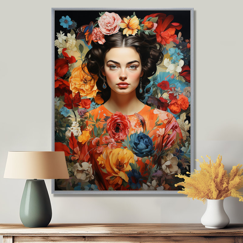 Art mural sur toile Ilena, 32" H x 24" W, Gold Picture Framed