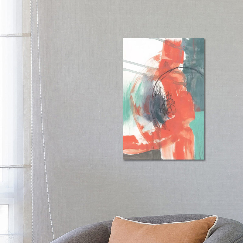 Juxtaposed Coral I by Jennifer Goldberger - Wrapped Canvas Gallery-Wrapped Canvas Giclée, 66.04 cm H x 45.72 cm W