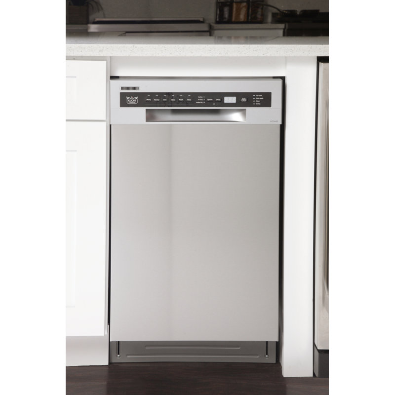 Lave-vaisselle KUCHT Professional à contrôle frontal de 18 po en acier inoxydable avec cuve en acier inoxydable et système de filtration multiple